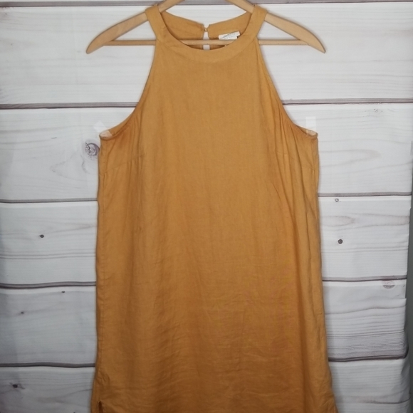 Sigrid Olsen Dresses & Skirts - Sigrid Olsen Mustard Linen Dress Size M